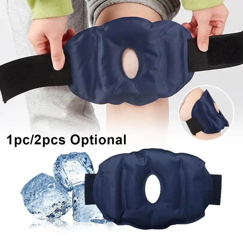 Reusable Hot & Cold Gel Ice Pack with Adjustable Straps, Knee & Leg Pain Relief, Sports Recovery, Wearable & Attachable Design, Gift for Men & Women, Wearable Icepack