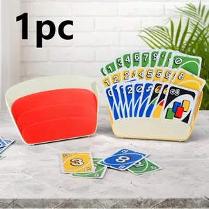 1Pc Red/Yellow Card Holder - Hands-Free Playing Card Organizer, Perfect for Uno & Family Game Night