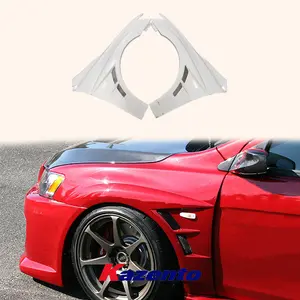For Mitsubishi EVO 10 CS Style FRP Unpaint Vented Front Cooling Fender Pair US WAREHOUSE CLEARANCE SALE