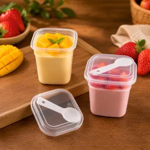 Dessert Cup with Lid & Spoon, 25sets Clear Dessert Container with Lid & Spoon, Reusable Dessert Cup for Party, Picnic, Catering, Snack Containers Clear Plastic Cupsrepurpose compostable cups Drinkware tiktokshopspringglowup outdoorfun