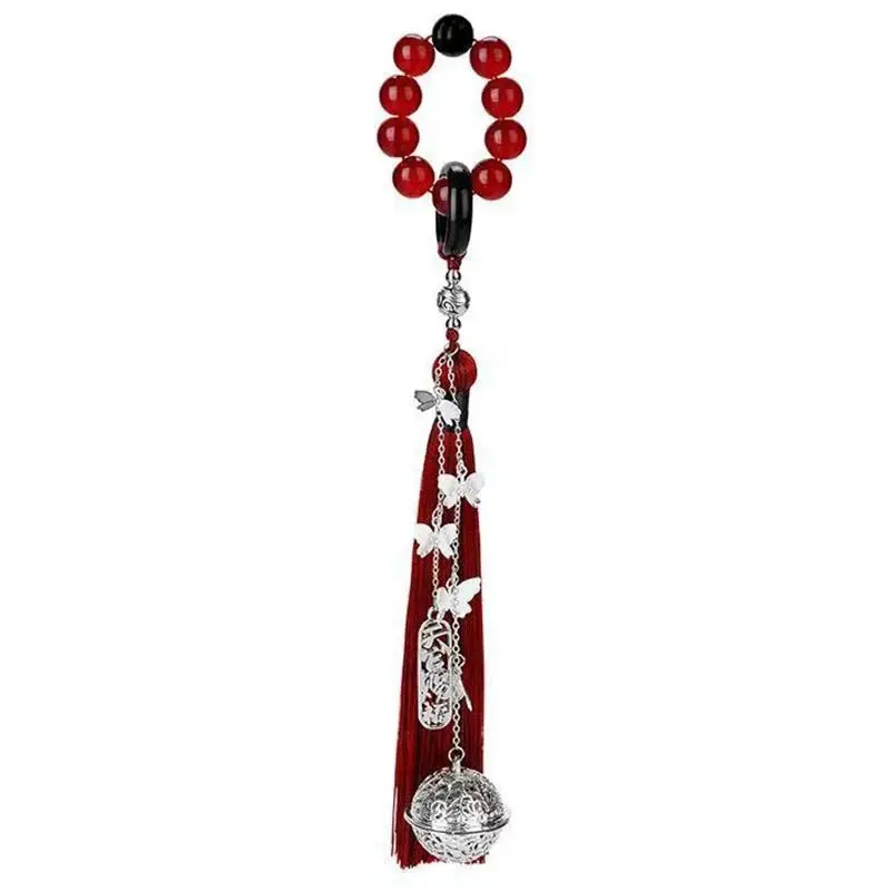 Anime Heaven Official’s Blessing Xie Lian Hua Cheng Cosplay Alloy Rope Fashion Keychain - 20cm Beaded Gift Keychain Decor with Worship Bead Pendant, Phone Chain Jewelry for Role Play