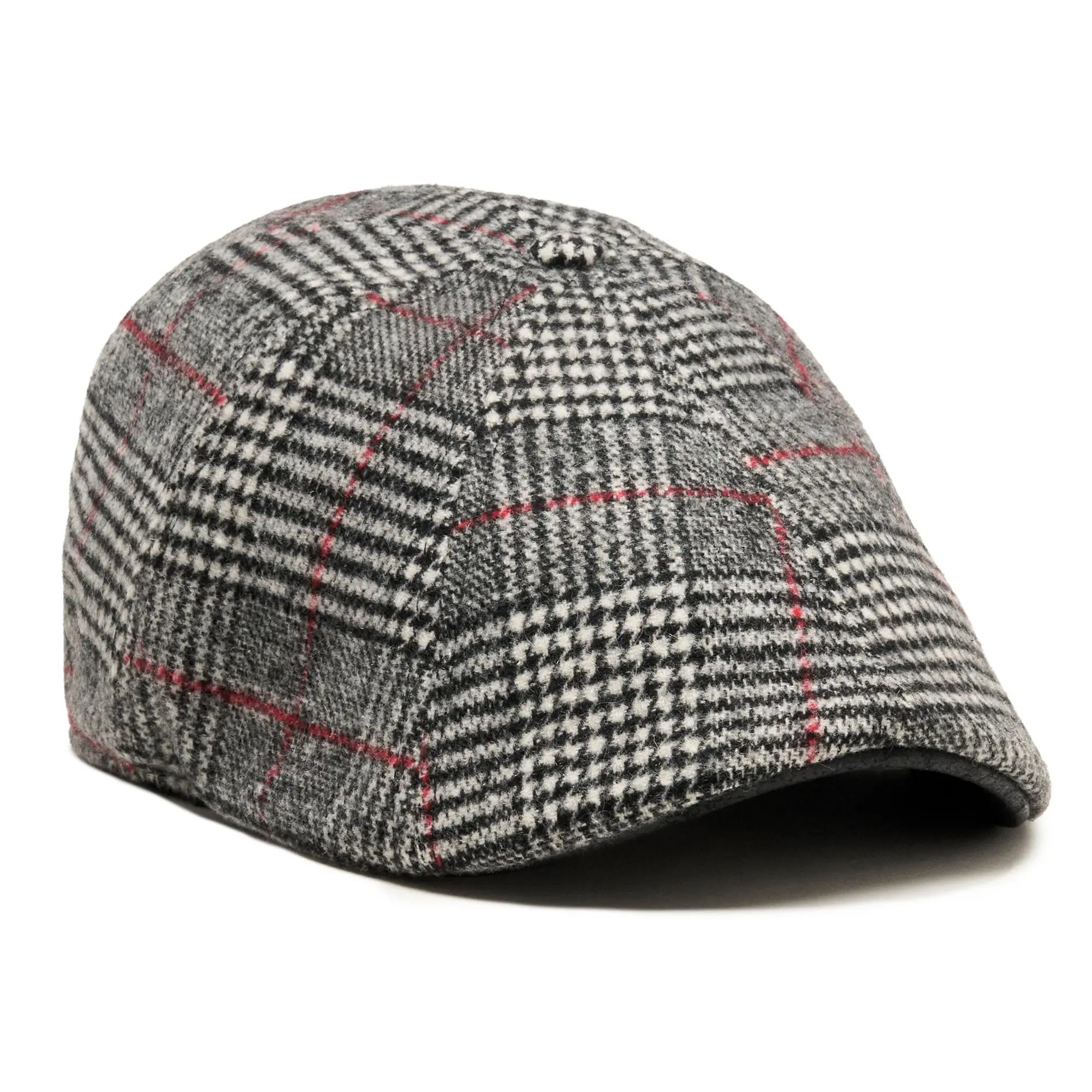 The Sunday Boston Scally Cap - Black Smoke & Red