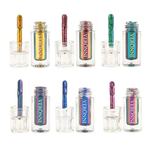 6-color Chameleon Diamond Glitter Liquid Eye Shadow Stick Set, 6 Counts/set Multifunctional Metallic Finish, Long-lasting Makeup for Eyes & Lip Glitter Shimmer Eyeshadow Glitter Eyeshadows
