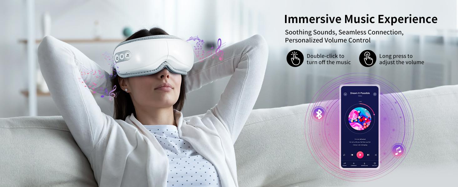 arboleaf Eye Massager with Heat, Heated Eye Massager for Migraines with Compression and Music, Wireless Eye Mask Massager with Heat, 5 Modes Portable Massaging Eye mask for Relieve Eye Strain arboleaf Eye Massager with Heat, Heated Eye Massager for Migraines with Compression and Music, Wireless Eye Mask Massager with Heat, 5 Modes Portable Massaging Eye mask for Relieve Eye Strain