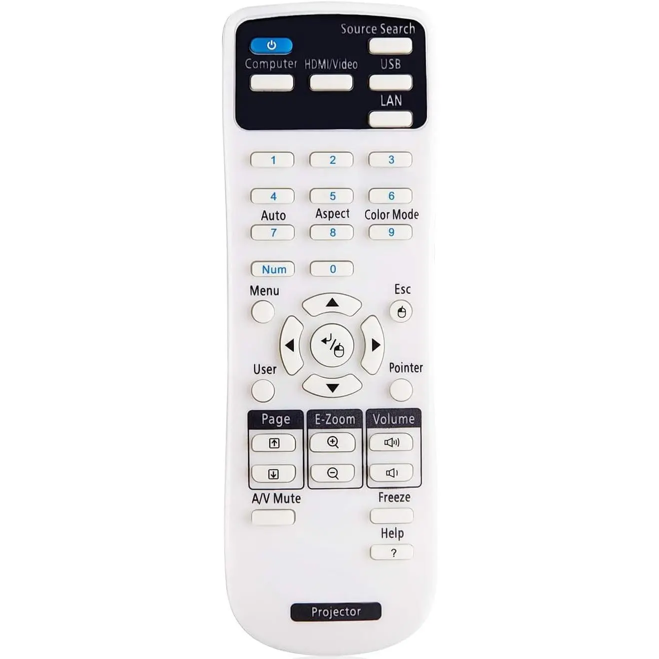Projector Remote Control Compatible with Epson Projector, Home Cinema, Powerlite, EB, EX, VS, BrightLink, EMP Series Projectors