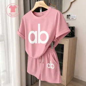 Women’s Summer Short Sleeve 2 Piece Set, Lightweight Crew Neck Top and Elastic Waist Shorts, Casual Matching Outfit for Vacation, Beach, Travel, Home, Streetwear, Outdoor Walks, Gym, Everyday Comfortable Summer Clothes, Soft Breathable Fabric,