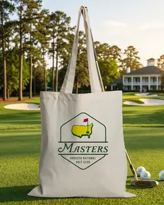 Golf Masters Inspired Tote Bag, Augusta Style Canvas Tote, Golf Lover Gift, Vintage Golf Club Tote, Aesthetic Sports Tote Bag