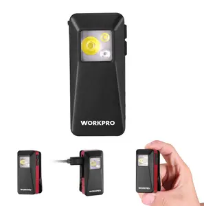 WORKPRO EDC Flashlight Clip-on Light, 500 Lumens Rechargeable Flashlight with Type-C, Magnetic Pocket Light for Working, Cycling, Signaling, Running, Camping, Red