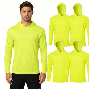 5-Pack Men’s Long-Sleeve Quick-Dry UV-Protection Pullover Hoodies for Gym, Workouts, and Outdoor Sports All Seasons Activewear Dry Fit Athletic