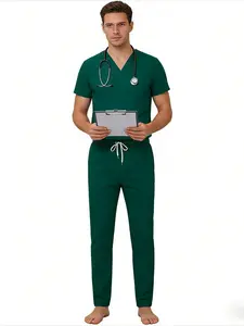 Multicolor Unisex Short Sleeve Casual M-edical Uniform For Hospital D-ental C-linic Doctor Nurse Pharmacy Staff Workwear Clothes