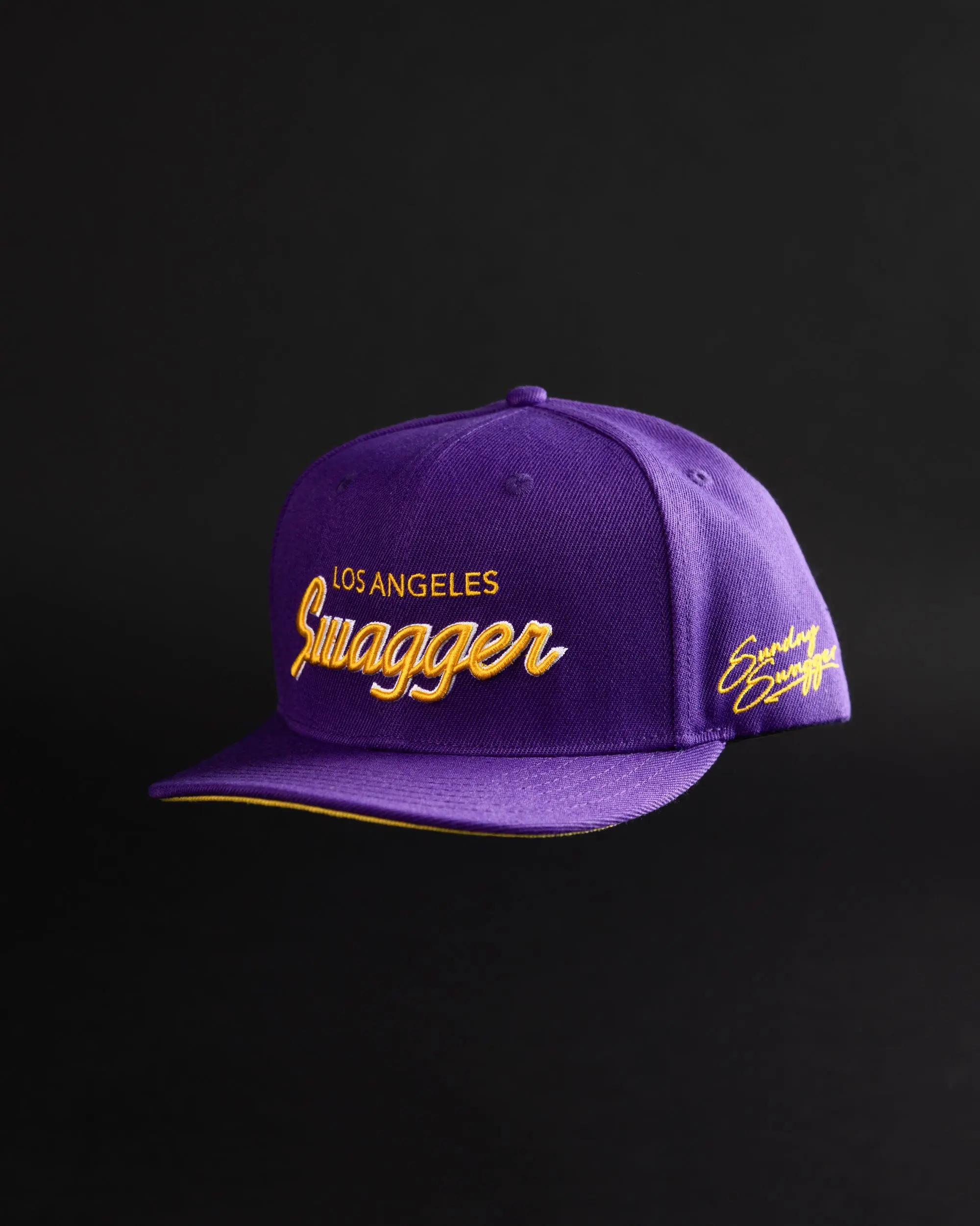 Sunday Swagger Los Angeles Wool Acrylic Flat Bill Unisex Snapback Baseball Cap - Swag Hats, Flat Bill Hat for Casual, Evening Wear, One Size