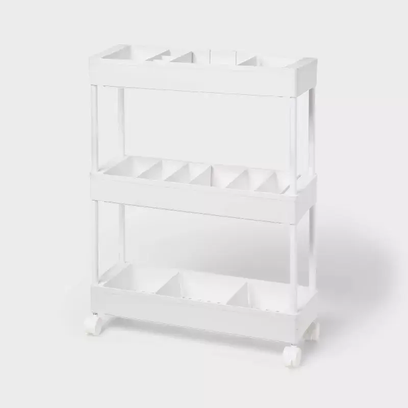 Narrow Rolling Cart with Accessories White - Brightroom™