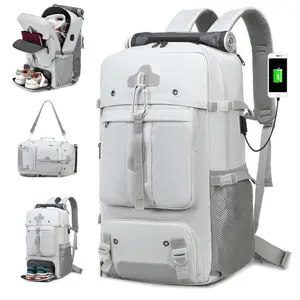 50L High-Capacity Hiking Backpack, Outdoor Camping Backpack, Backpack with Shoe Compartment, Women'S Luggage Bag