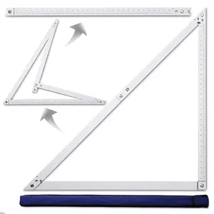 36  Folding Square | Adjustable 45? & 90? Angles for Framing/Roofing/Staircases | Professional Woodworking & Construction Triangle Ruler Tool