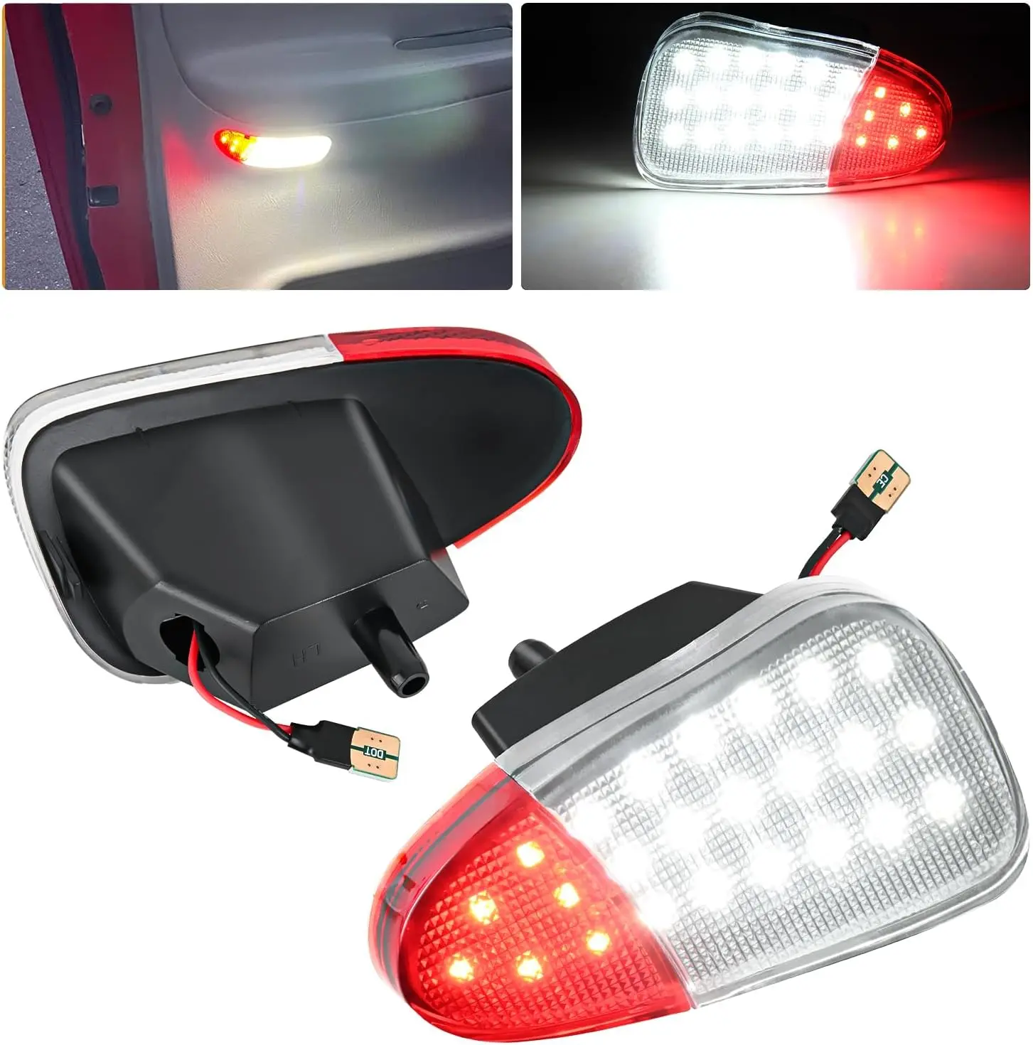 Nilight 2PCS LED Interior Door Panel Light Courtesy Working Lights White Red Plug and Play Compatible with Ford F-150 1997-2003 F-250 Lobo1997-1999 F-150 SVT 1999-2022 Heritage 2004, Led Car Lights, Led Illumination