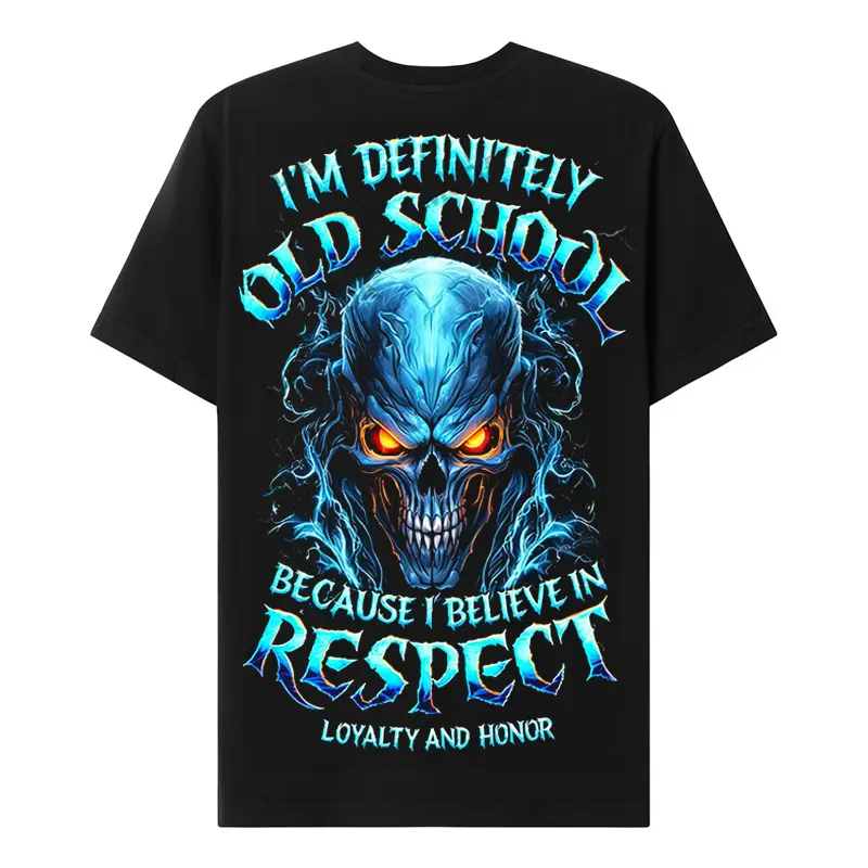 Chaosmoda Generation X I'm Definitely Old School Because I Believe In Respect Loyalty And Honor Custom Year Skull T-shirt