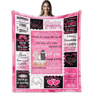 Bestie Gifts for Women Ideas, Bestie Blanket 60" X 50", Birthday Gifts for Best Friends, Besties Friendship Gift Blanket for Women