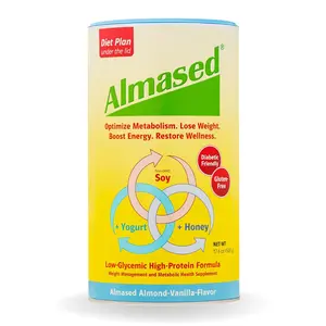 Almased Vanilla Meal Replacement Shake - Plant-Based Protein Powder - Vanilla Flavor - 17.6 oz (1.1 Pound)