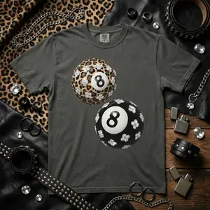 Leopard Diamond 8-Ball Tee | Comfort Colors