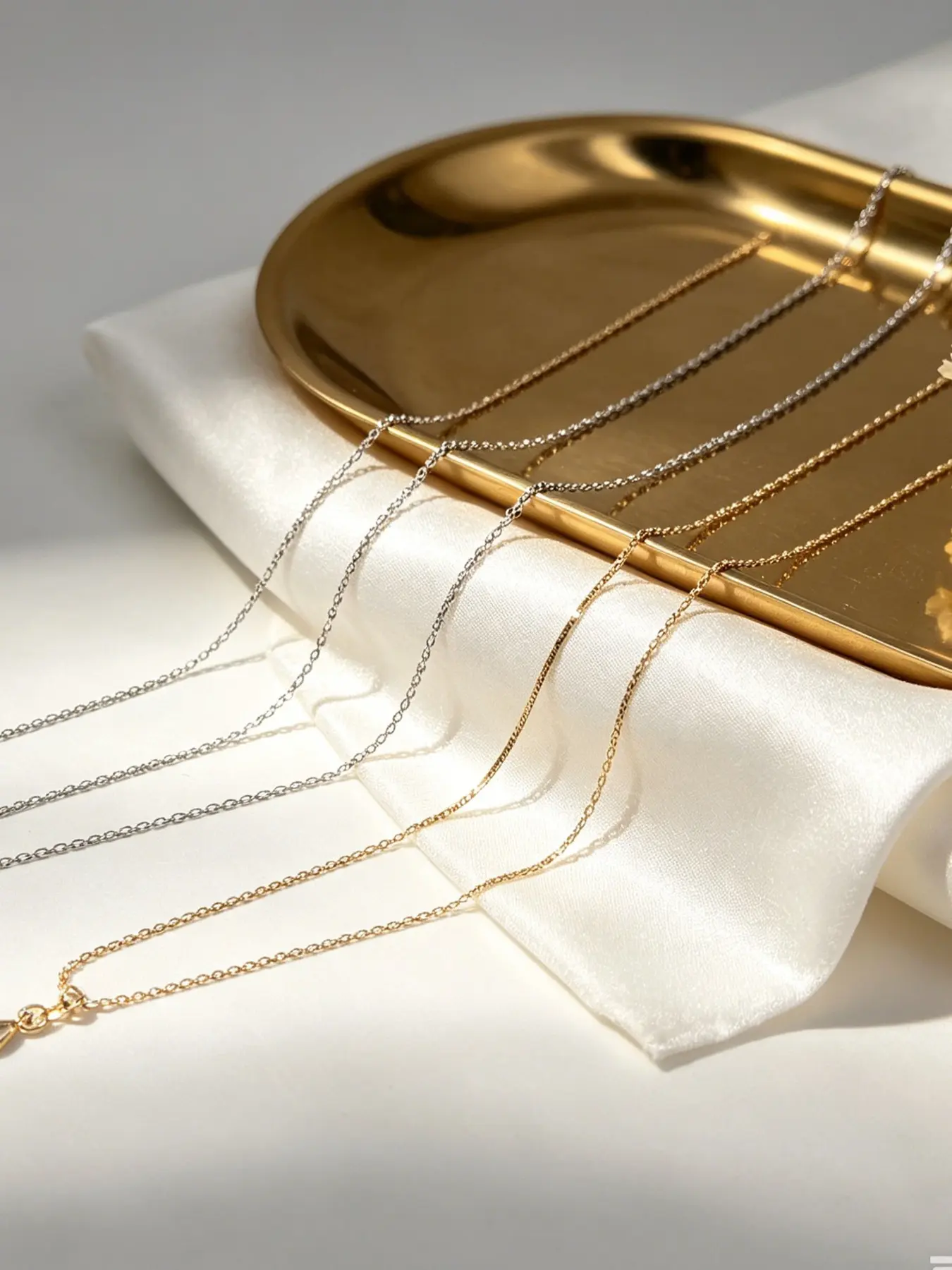 925 Sterling Silver Simple Plain Chain Necklace, Casual Versatile Jewelry Accessories for Women & Girls, Exquisite Jewelry for Birthday Gift