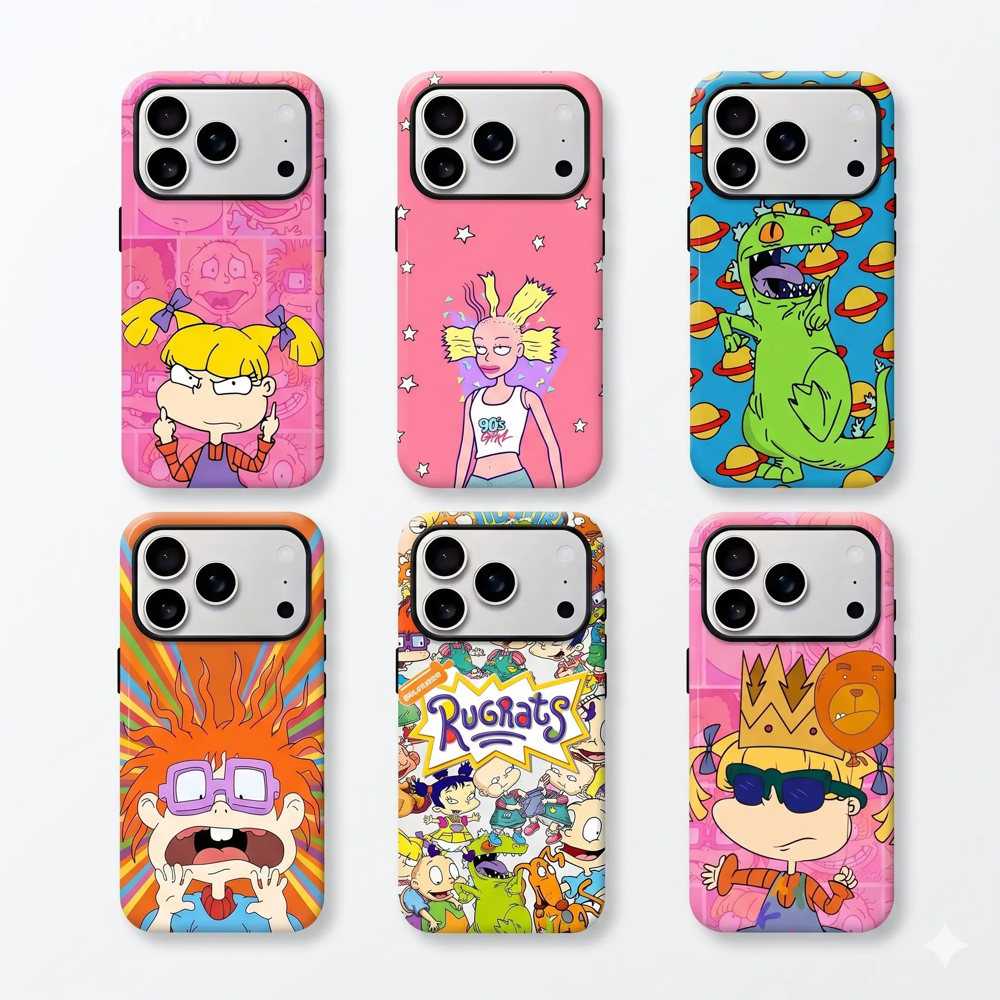 Cartoon Little Boy R-Rugrats Mobile Phone Case Compatible with iPhone 17 16 15 14 13 12 11 Pro Max Anti-Fall Transparent Soft Back Shockproof Silicone TPU Bumper Drop Protection Cellphone Cover
