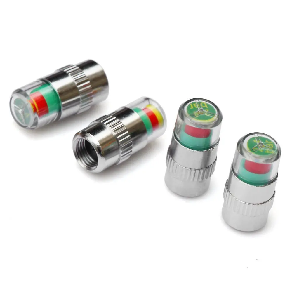 4 PCS TPMS Tire Pressure Monitoring Caps, Real-Time Wireless Auto Alert System, High Precision Sensor Valve Stem Covers for Car Truck SUV