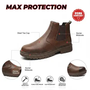 Commercial Splash-proof Smash-proof Puncture-proof Breathable Safety Shoes Unisex Chef Work Shoe Waterproof Anti-slip Durable Outdoor Comfortable tailored for Long Haul Truckers Freight Handlers and Highway Maintenance Crews Men Women