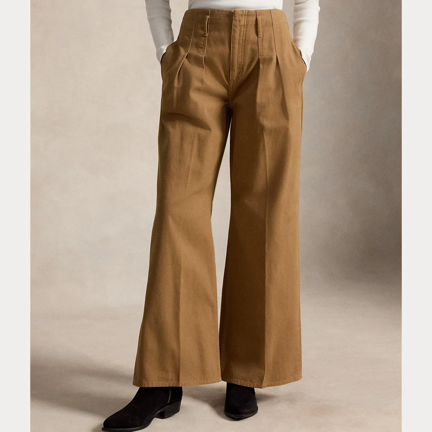 Polo Ralph Lauren - Pleated Cotton Wide-Leg Pant