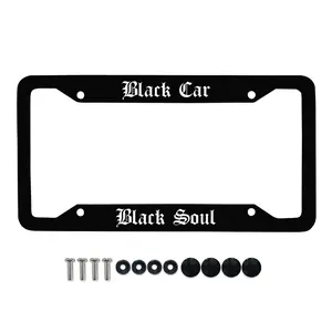 Black Car Black Soul Goth License Plate Frame - Emo Goth Gift Car Accessories