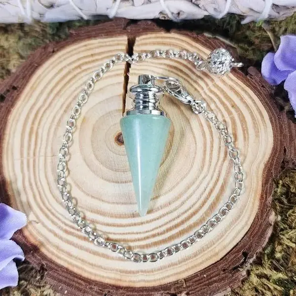 Green Aventurine Crystal Fancy Pendulum for Healing, Luck and Prosperity