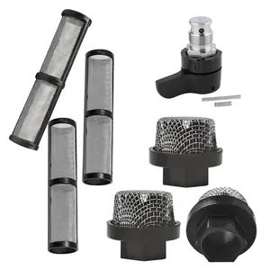 7-piece airless spray paint machine filter set and drain valve, 3 filter screens, 3 filters, 1 drain valve, suitable for 390 395 490 495 595 aftermarket airless spray paint machines, Paint Sprayer Accessories