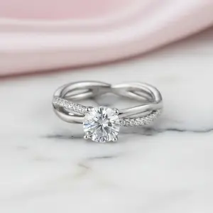 1Ct VVS1 Diamond Option Twist Promise Ring