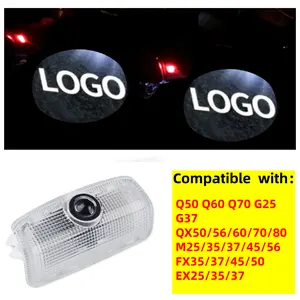 4PCS Car Door Logo Projector Lights For Infiniti, Projector Door Step Light Accessories Interior Lights, Ultra-Bright Welcome LED Courtesy Step Door Lights Ghost Shadow Lights