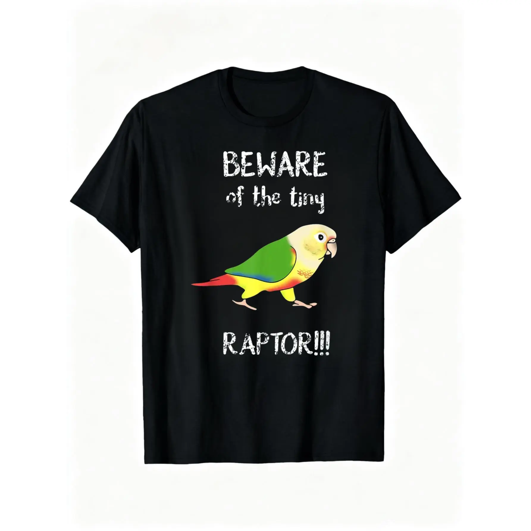 100% Cotton Beware of the Tiny Raptor Pineapple Conure Vintage Parrot T-Shirt