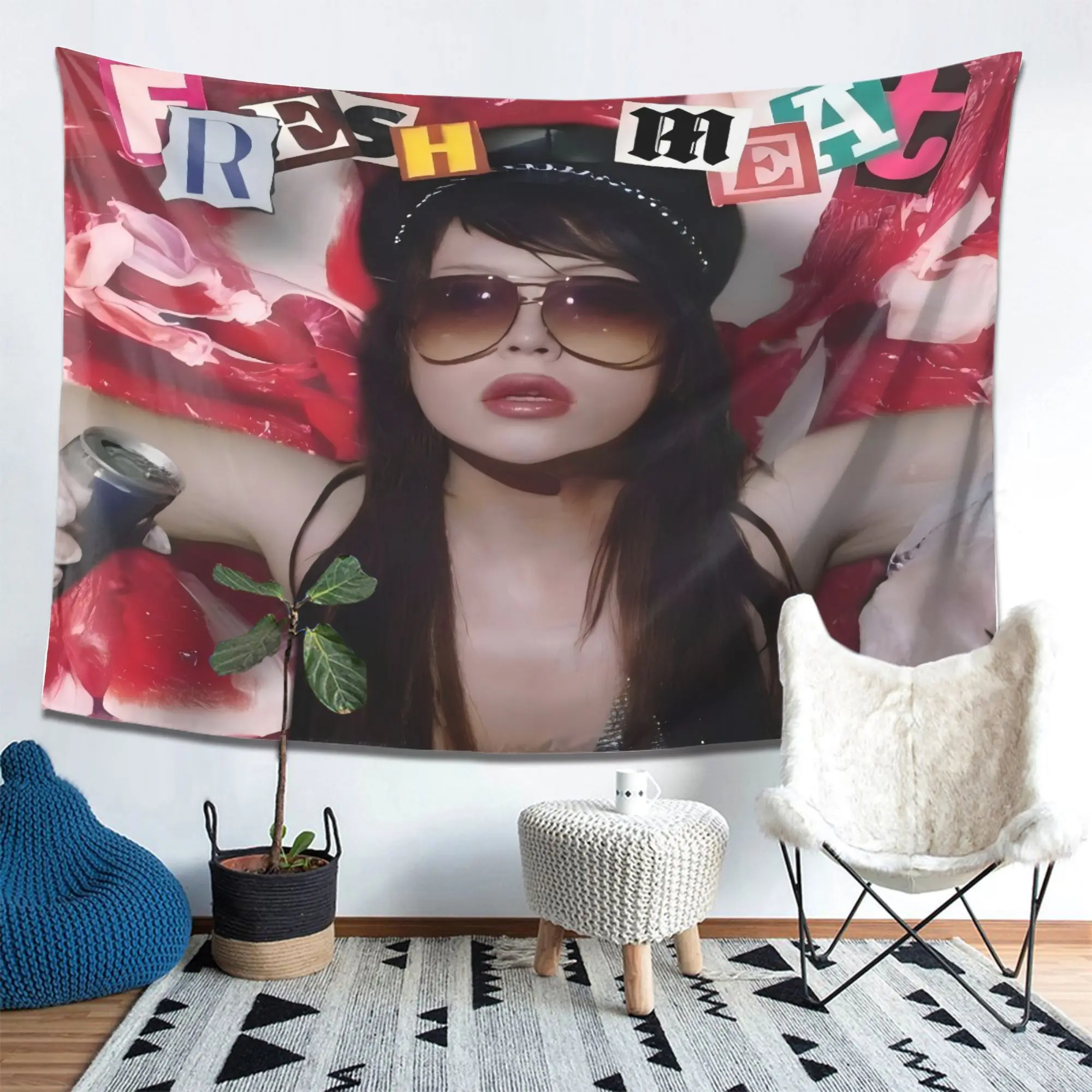 Ayesha Erotica Tapestry Wall Hanging - Soft Skin Fabric Panel Suitable for Decor, Horizontal Ayesha Erotica Design Print, Vintage Themed Panel for Decoration, Suitable for Spaces, Fashionable Decorative Panel for Ayesha Erotica Fans,family,dormitory