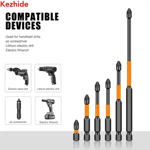 PH2 Strong Magnetic Cross Torque Head Screwdriver S2 Steel Electric Head High Hardness Magnetic Anti-slip Electric Drill Bit Size:(25mm,50mm,65mm,70mm,90mm,150mm)*2