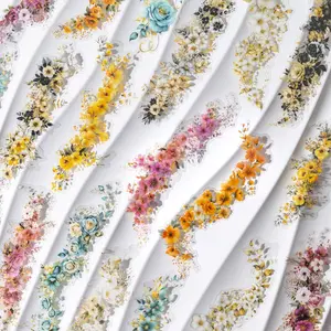10 Sheets/bag Pet Material High Adhesive Art Stickers, Easy to Apply, Versatile Use, Floral Watercolor Theme Decorative for Journals, Scrapbooking & Bottles, Perfect for DIY Crafts