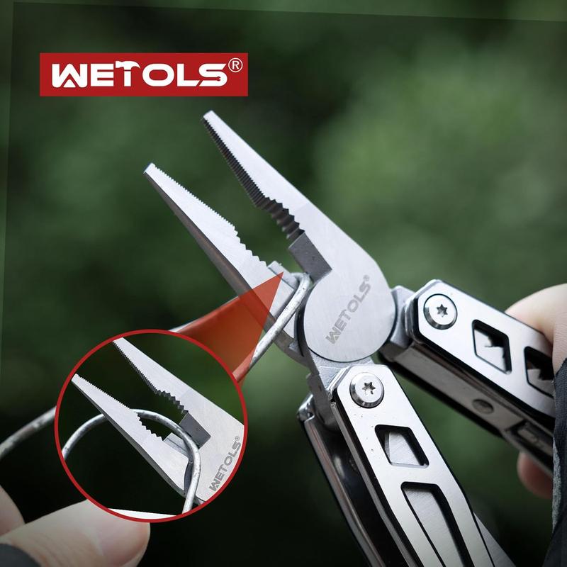 WETOLS 21-in-1 Multitools with Pocket Knife, Stainless Steel Self-locking Pliers with 8 Screwdriver Bits, Multi Tool Camping Gear, EDC Knife with Pouch for Outdoor Survival,  Gift for Christmas,New Year