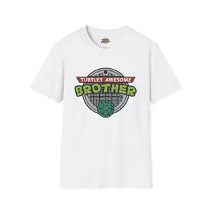 Turtley Awesome Brother Shirt | Funny Matching Family Tee | Turtle Inspired Kids Shirt | Brother Gift | Retro Cartoon Style Family Outfit