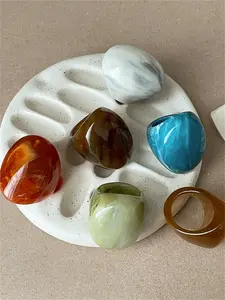 Boho Style Resin Ring for Women, Elegant Fashion Accessory for Daily Wear & Special Occasions, Perfect Gift for Mom Daughter, Elegant Fashion Rings