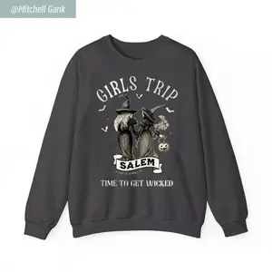 Girls Trip Salem Sweater, Vintage Halloween Sweater Retro, Halloween Witch Sweatshirt, Halloween Sweatshirt, Classic Fashion, Timeless Design for All, Full Color Selection, Pick Your Favorite