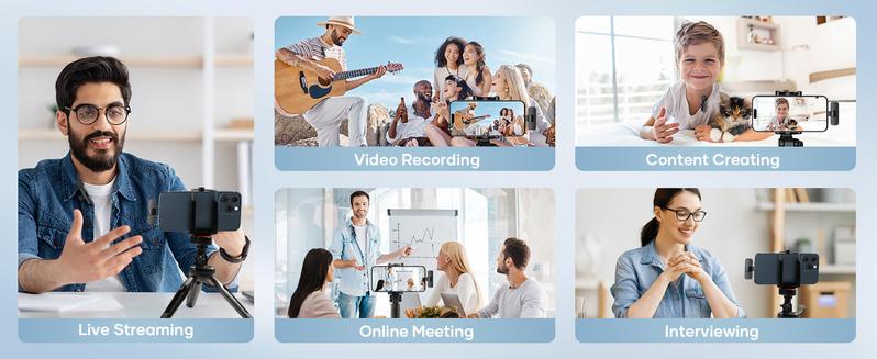 KUKIHO K9 2 Pack Wireless Lavalier Microphone for iPhone iPad and Android Phone, Lapel Mic Plug and Play Wireless Mic Noise Reduction Microphone for Video Recording Interview Podcast Vlog YouTube Tiktok