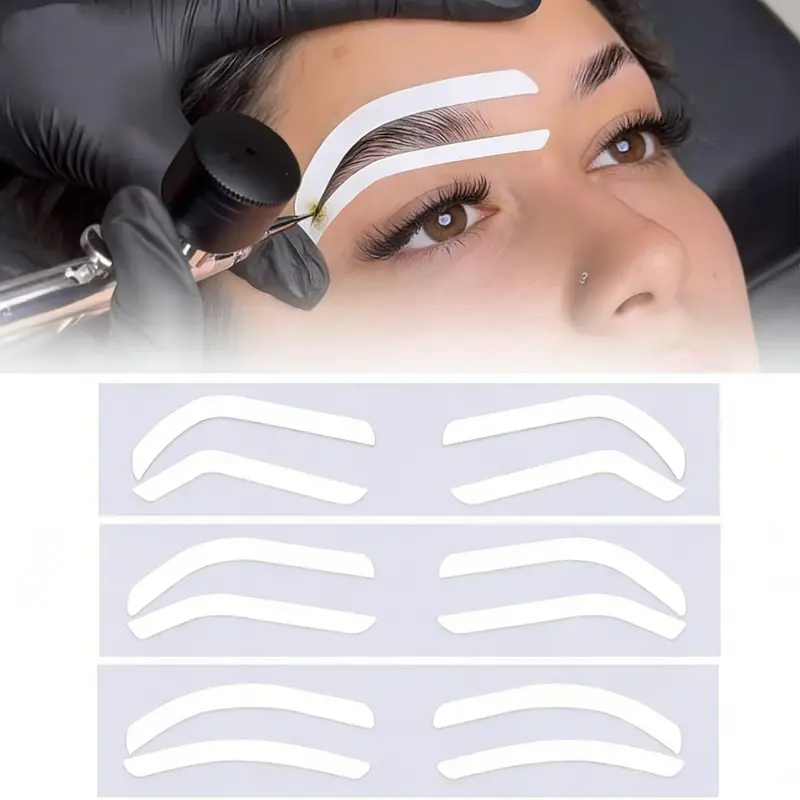 30 Pairs Eyebrow Stencils for Shaping Adhesive Eye Brow Stencils Eyebrow Shape Tape Strips, Disposable Brow Shaping Sticker Airbrush Brows Tape for Eyebrows Tinting Makeup