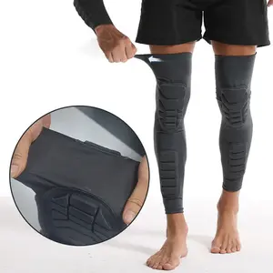 Honeycomb Impact Knee Pads Long Length Sports Protective Gear Basketball Cycling Breathable Anti Collision Leg Sleeve Patella Support Adult