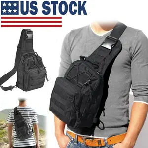 Vintage Canvas Tactical Compact EDC Crossbody Sling Bag – Hidden Shoulder Strap Chest Bag & Adjustable Fanny Pack, Multi-Functional for Shooting, Hiking & Travel, Unisex for Men & Women