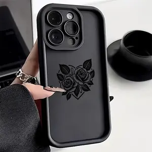 Simple Black Flower Love Mobile Phone Case for iPhone17 16/17 16Plus/17 16Pro/17 16Promax, iPhone15/15Plus/15Pro/15Promax, iPhone 14/14Plus/14Pro/14Promax, iPhone 13/13Pro/13Promax, iPhone 12/12Promax, iPhone 11 /11Pro, iPhone 7/8plus, iPhone xr/xsmax Ant