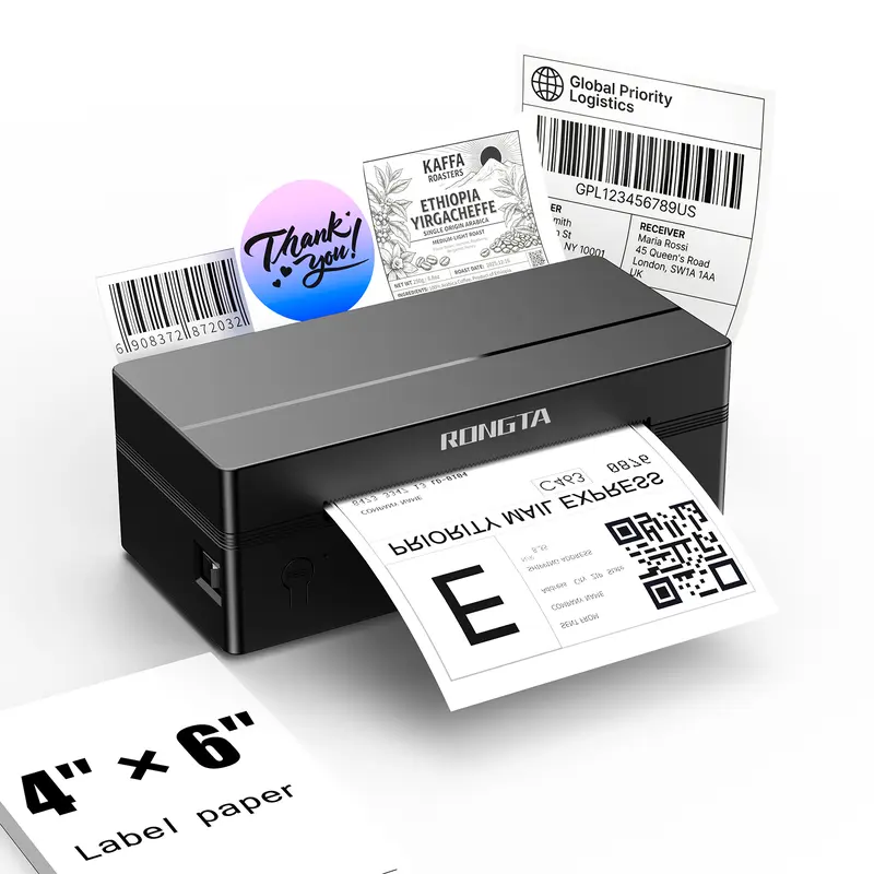 RT  Shipping Label Printer, Bluetooth Wireless Thermal Label Printer, Compatible with iOS, Android, Windows, Mac, Chromebook, Widely Used for Etsy, Ebay, Shopify, USPS