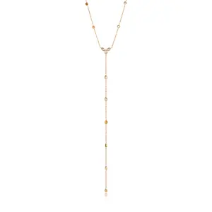Soleil Lariat Necklace - Stainless Steel Gold Plated 18k