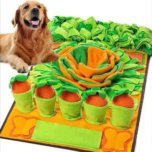 Pet Snuffle Mat for Dogs & Cats - Interactive Puzzle Slow Feeder with Sound Carrot Toys, Energy-Consuming Boredom Relief Toy, Indoor Training Mat, Reduces Choking Risks