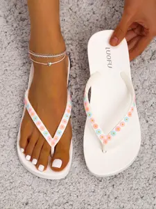 Women's Fashionable Colorblock & Plain & Checked & Floral Pattern Slides, Casual Comfortable Flat Slippers for Beach & Casual, Trendy Exquisite Slide Sandals for Women, Walking Shoes, Footwear for Beach